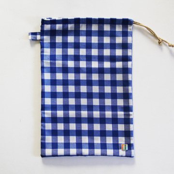 Mavi Kareli Ekmek Kesesi