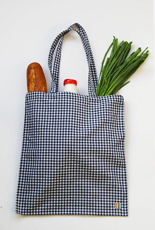 Lacivert Pötikareli Kumaş Çanta