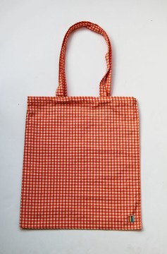 Turuncu Pötikareli Kumaş Çanta