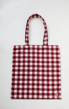 Bordo Kareli Kumaş Çanta