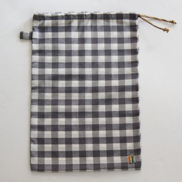 Gri Kareli Ekmek Kesesi