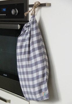 Gri Kareli Ekmek Kesesi