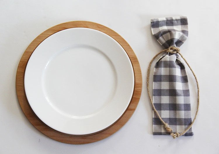 Gri Kareli Çatal Bıçak Kesesi