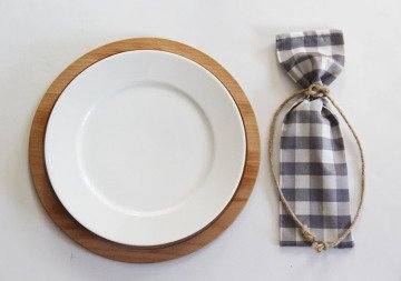 Gri Kareli Çatal Bıçak Kesesi