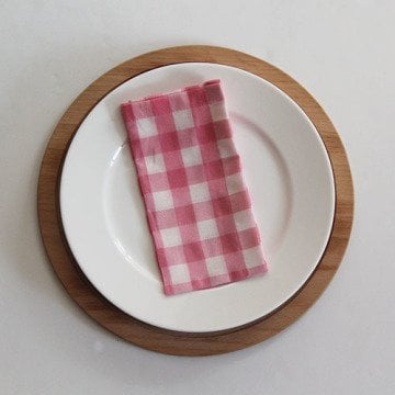 Şeker Pembe Kareli Kumaş Peçete