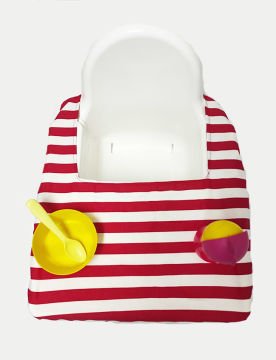 Kırmızı Çizgili Mama Sandalyesi Örtüsü