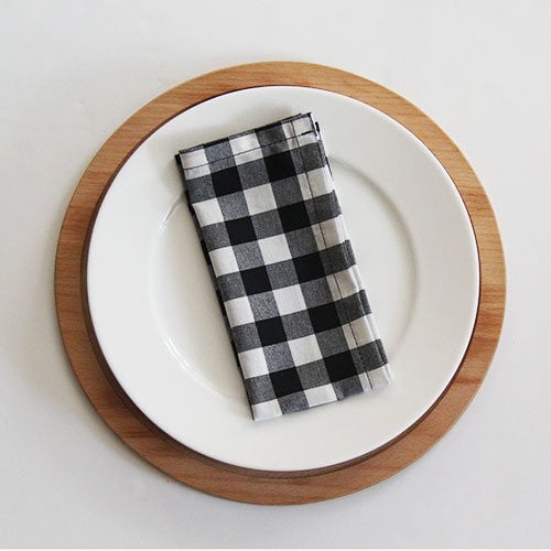 Siyah Kareli Kumaş Peçete