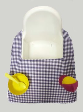 Mor Pötikareli Mama Sandalyesi Örtüsü