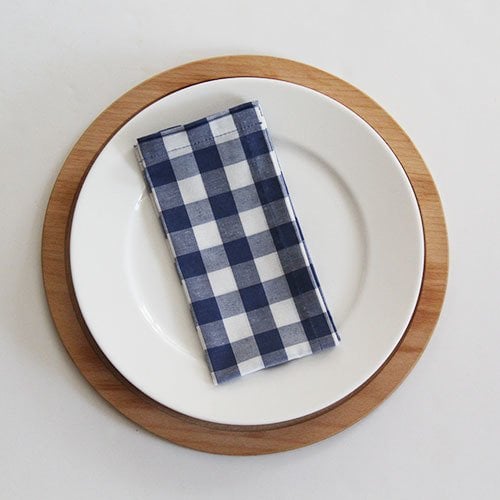 Pastel Mavi Kareli Kumaş Peçete