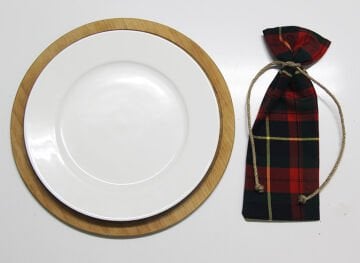 KırmızYeşil Ekoseli Çatal Bıçak Kesesi