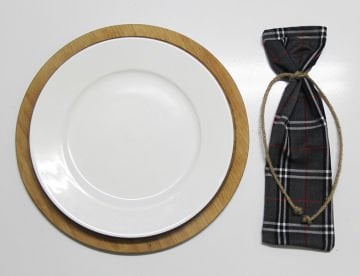 Gri Ekoseli Çatal Bıçak Kesesi