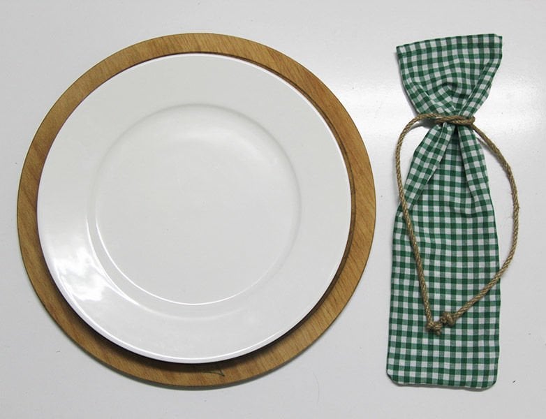 Yeşil Pötikareli Çatal Bıçak Kesesi