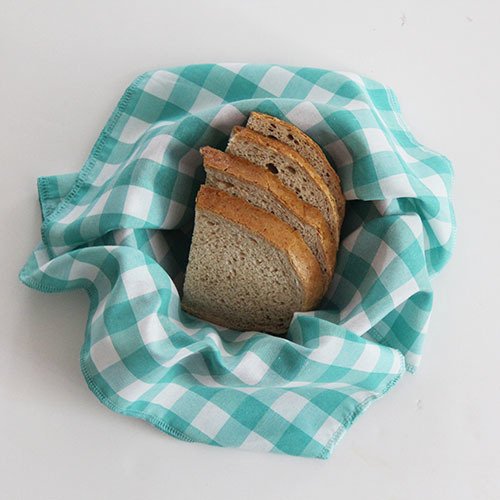 Mint Yeşili Kareli Ekmek Sepeti Peçetesi