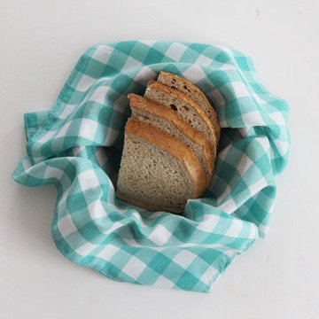 Mint Yeşili Kareli Ekmek Sepeti Peçetesi