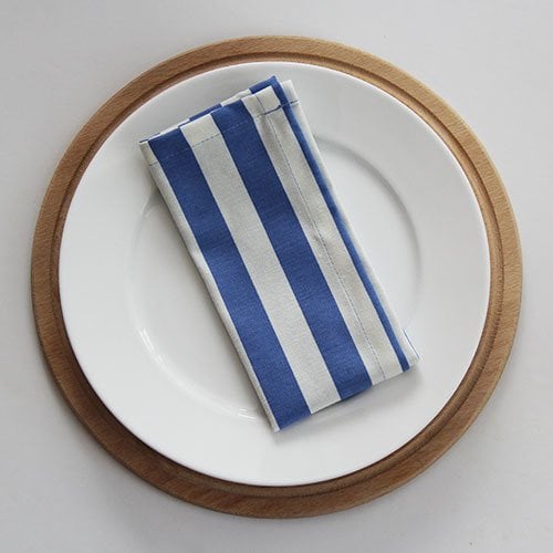 Deniz Mavisi Çizgili Kumaş Peçete
