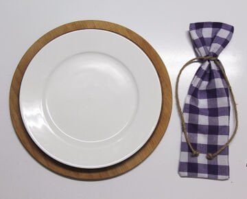 Mor Kareli Çatal Bıçak Kesesi