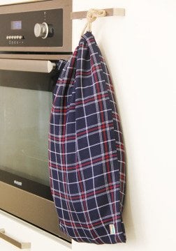 Lacivert Ekoseli Ekmek Kesesi