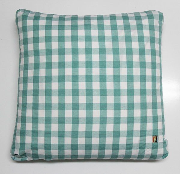 Mint Yeşili Kareli Kırlent Kılıfı