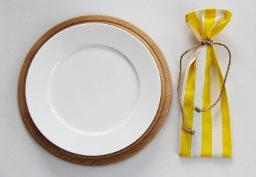 Sarı Çizgili Çatal Bıçak Kesesi (6'lı)