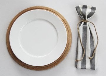 Gri Çizgili Çatal Bıçak Kesesi