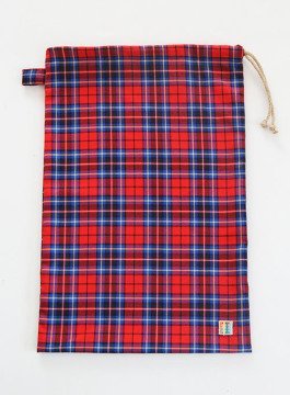 Kırmızı Mavi Ekoseli Ekmek Kesesi