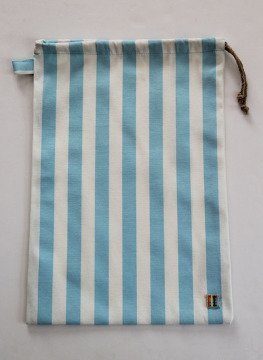 Bebek Mavisi Çizgili Ekmek Kesesi