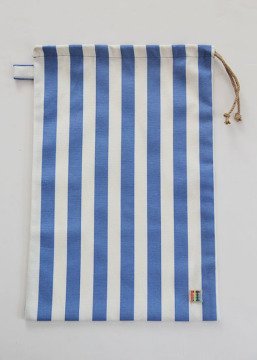 Deniz Mavisi Çizgili Ekmek Kesesi