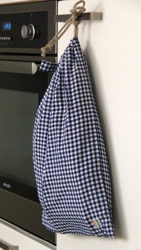 Lacivert Pötikareli Ekmek Kesesi