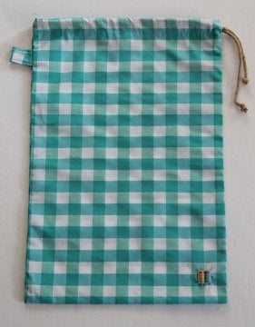 Mint Yeşili Kareli Ekmek Kesesi