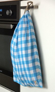 Turkuaz Kareli Ekmek Kesesi