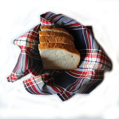 Lacivert-Beyaz Ekoseli Ekmek Sepeti Peçetesi