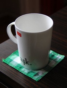 Yeşil Kareli Bardak Altlığı