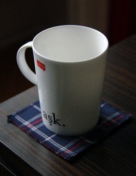 Lacivert Ekoseli Bardak Altlığı