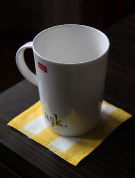 Sarı Çizgili Bardak Altlığı (12'li)