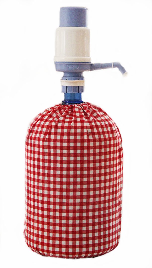 Kırmızı Orta Boy Kareli Damacana Kılıfı