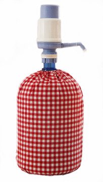 Kırmızı Orta Boy Kareli Damacana Kılıfı