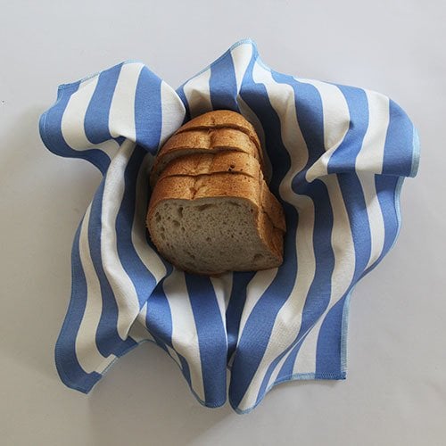 Deniz Mavisi Çizgili Ekmek Sepeti Peçetesi