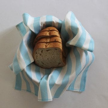 Bebek Mavisi Çizgili Ekmek Sepeti Peçetesi